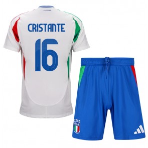 Italien Bryan Cristante #16 Bortaställ Barn EM 2024 Kortärmad (+ Korta byxor)